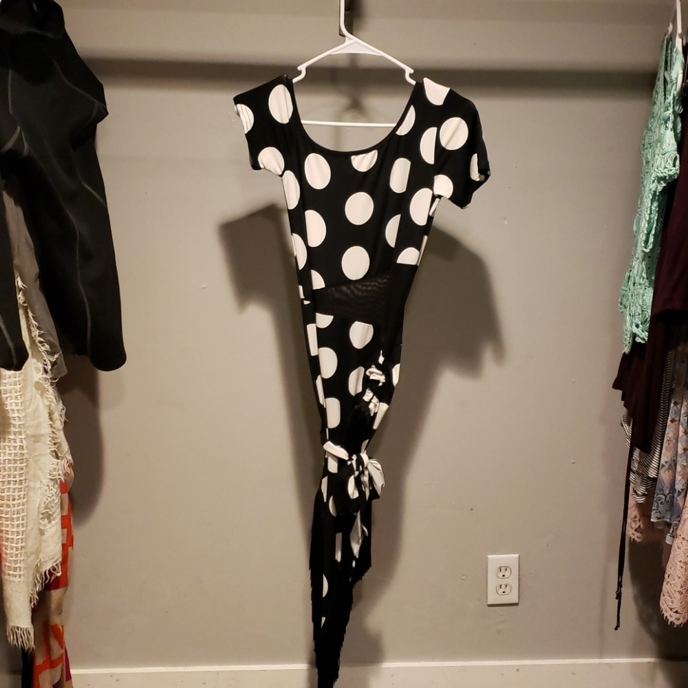 Whitewes Polkadot Asymmetrical Dress
